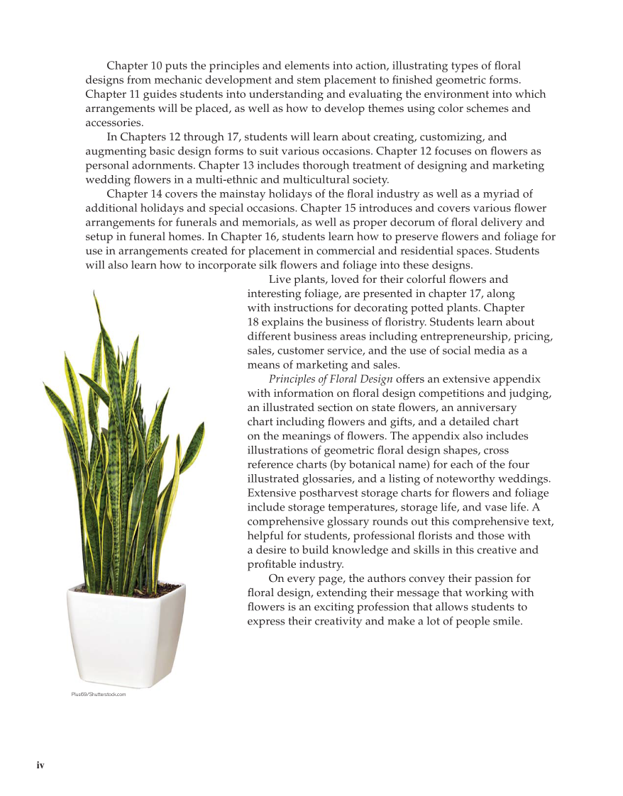 Principles of Floral Design, 1st Edition page iv