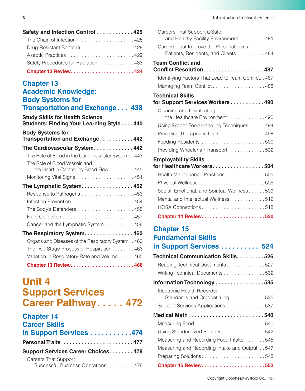 Introduction to Health Science: Pathways to Your Future, 1st Edition page x