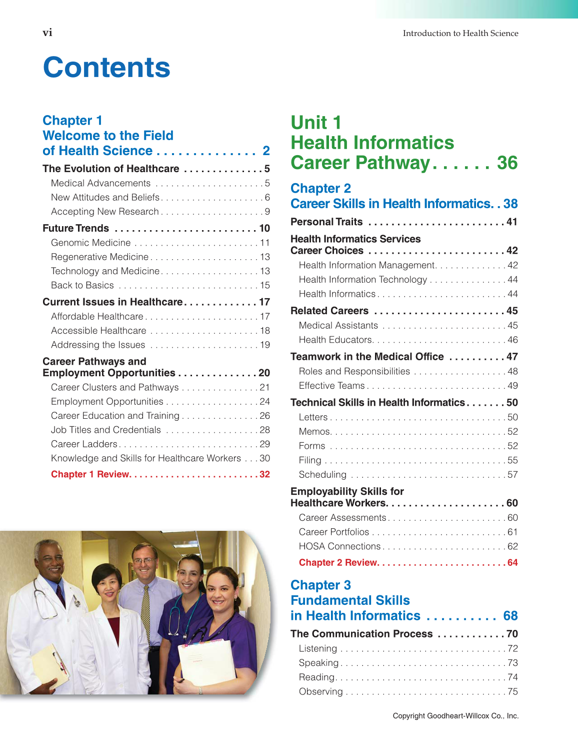 Introduction to Health Science: Pathways to Your Future, 1st Edition page vi