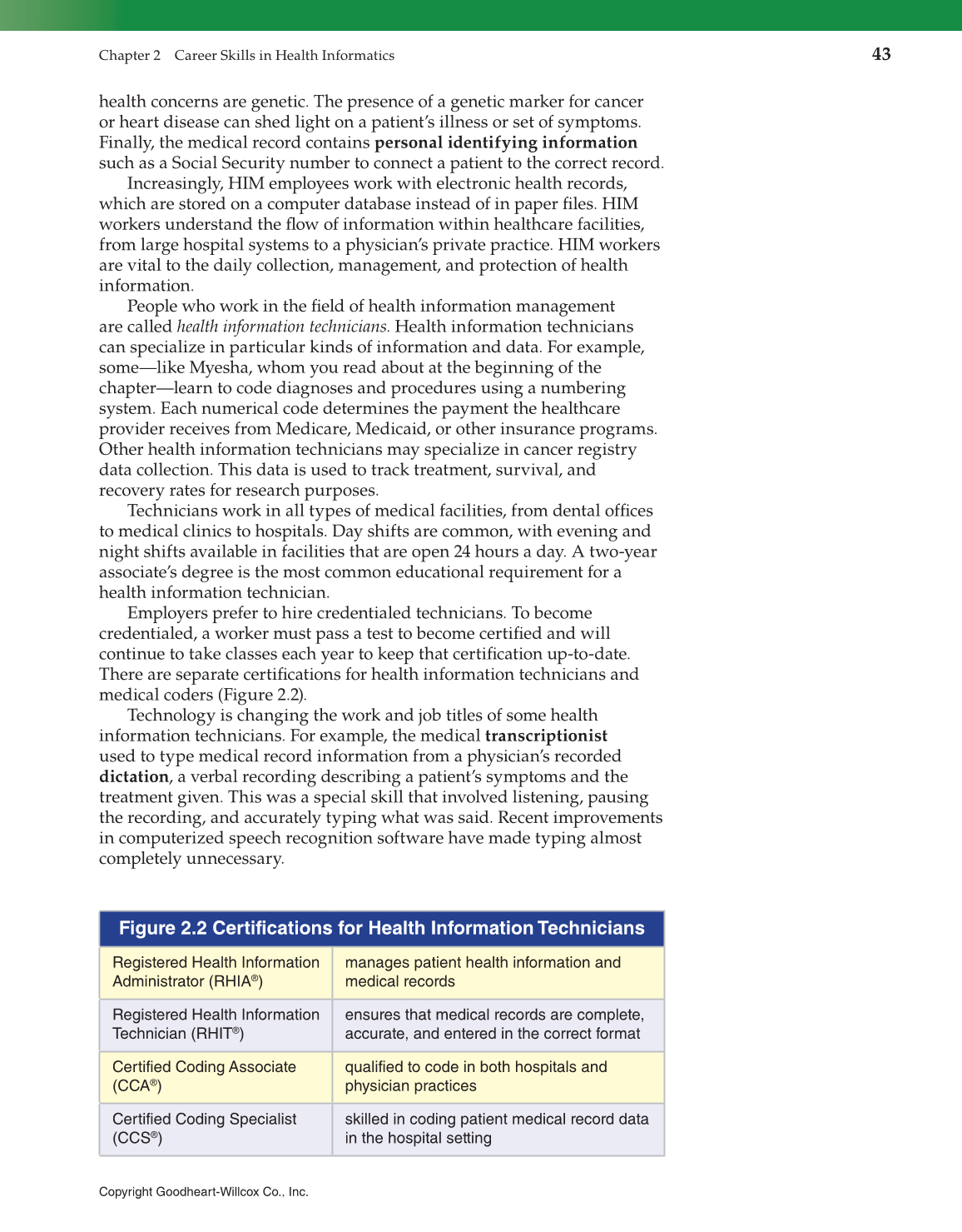 Introduction to Health Science: Pathways to Your Future, 1st Edition page 43