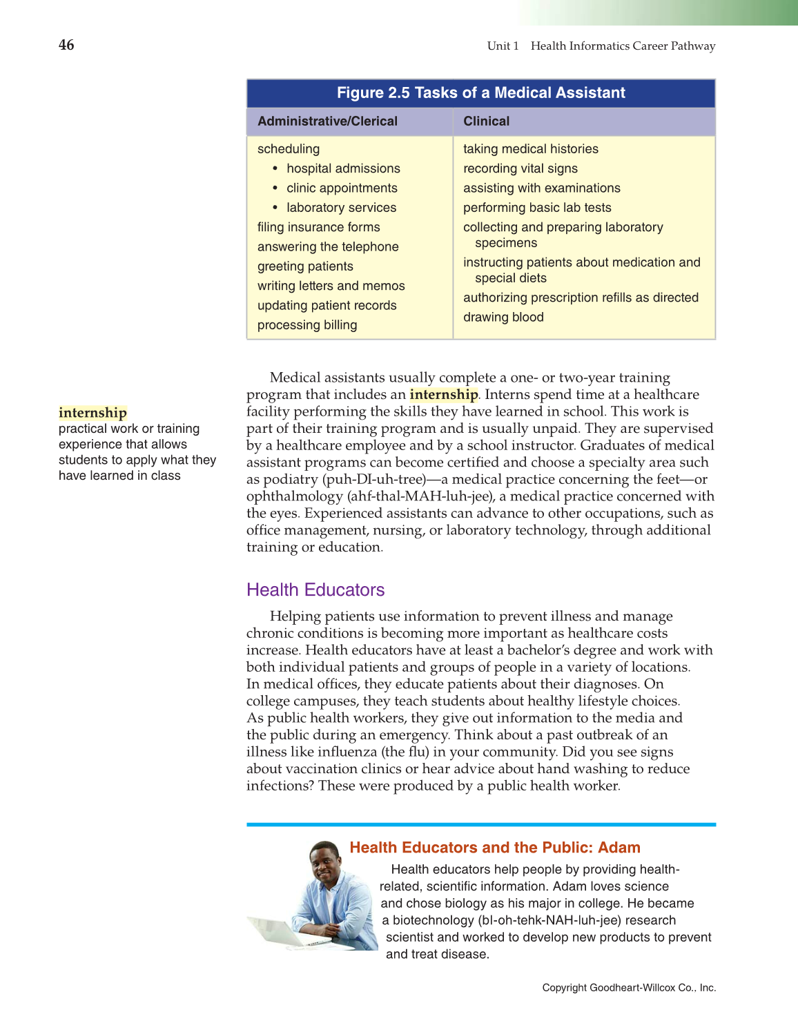 Introduction to Health Science: Pathways to Your Future, 1st Edition page 46