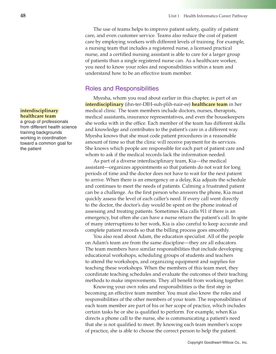 Introduction to Health Science: Pathways to Your Future, 1st Edition page 48