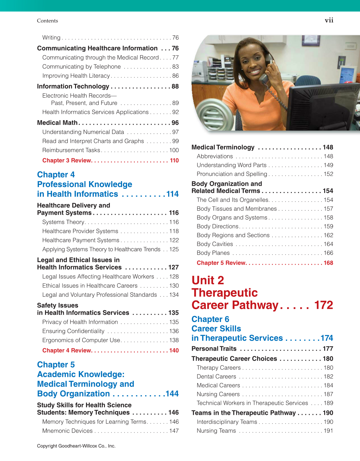 Introduction to Health Science: Pathways to Your Future, 1st Edition page vii