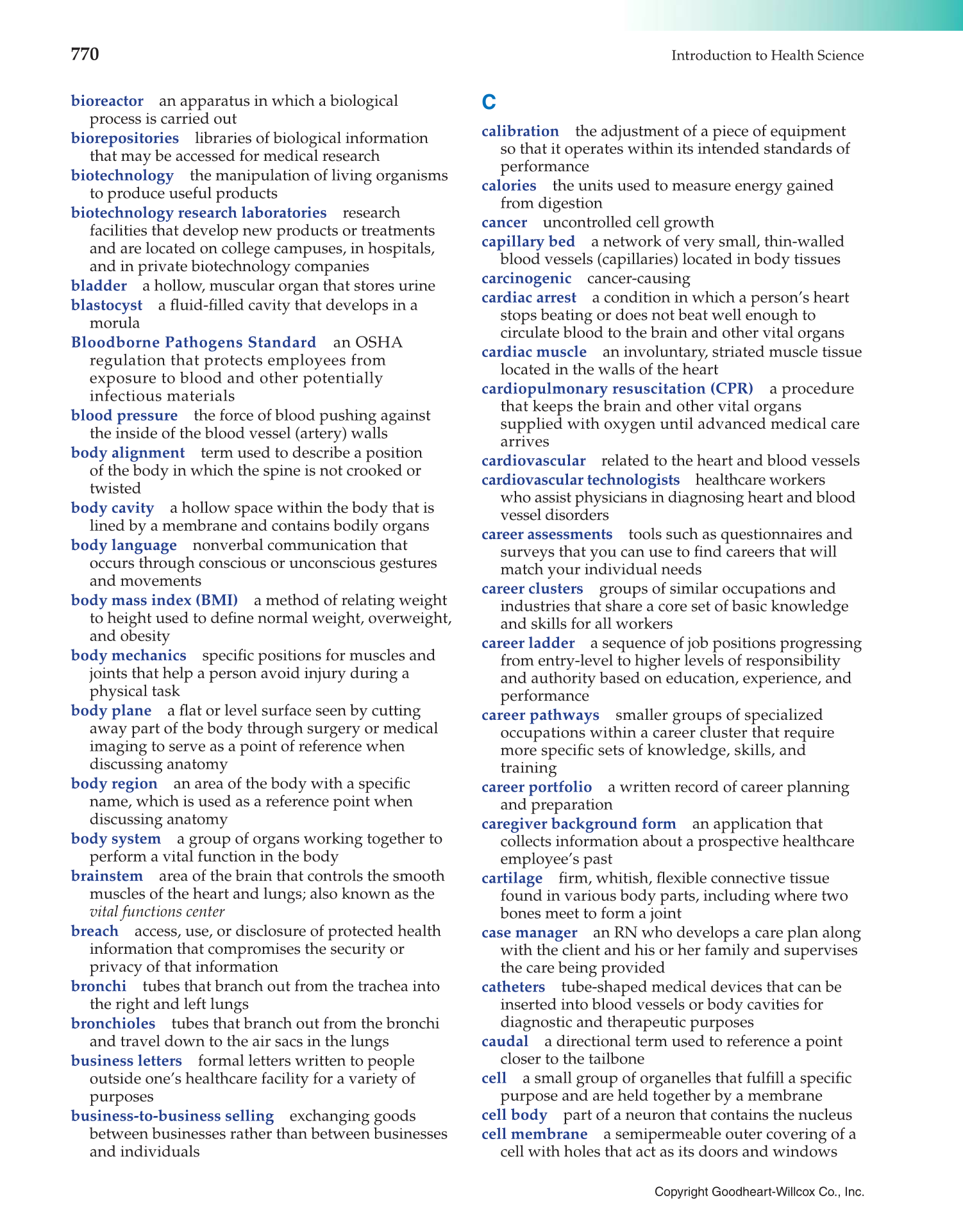 Introduction to Health Science: Pathways to Your Future, 1st Edition page 770