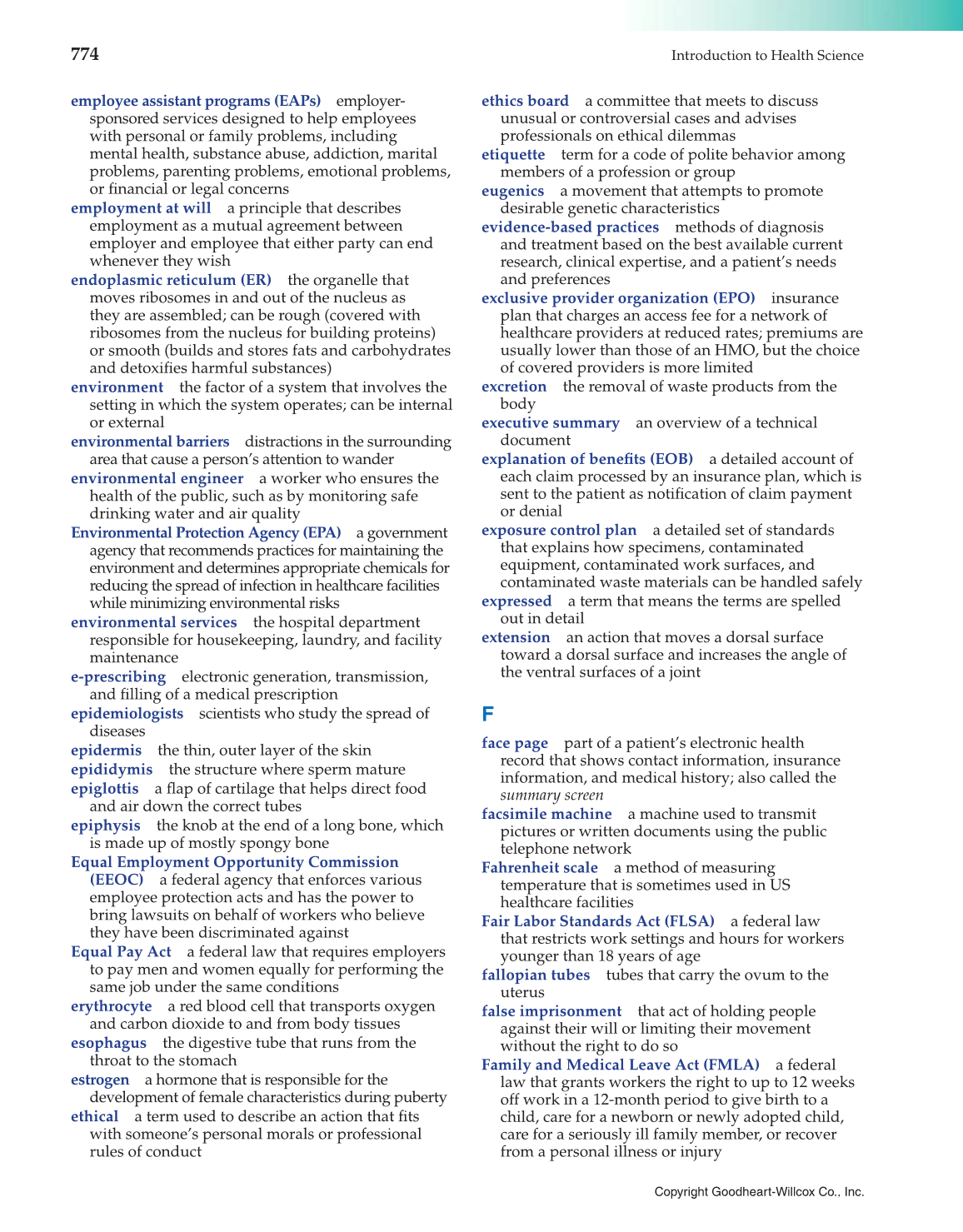 Introduction to Health Science: Pathways to Your Future, 1st Edition page 774