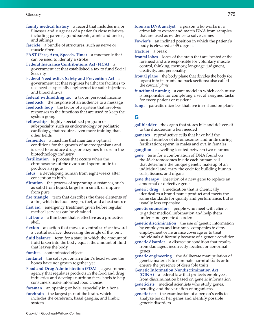 Introduction to Health Science: Pathways to Your Future, 1st Edition page 775