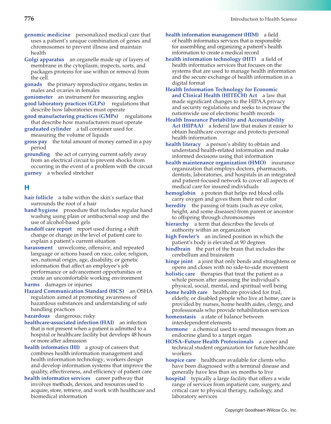 Introduction to Health Science: Pathways to Your Future, 1st Edition page 776
