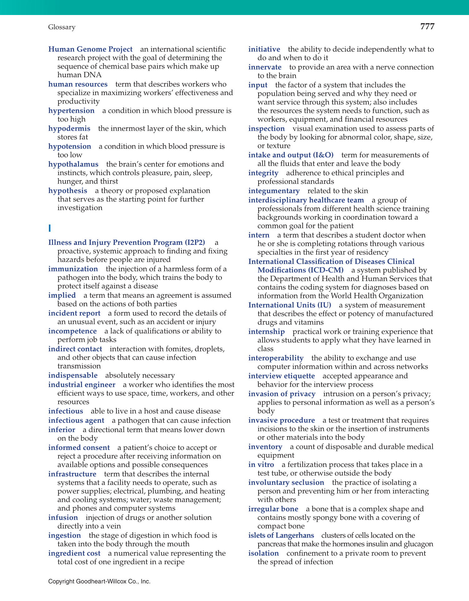 Introduction to Health Science: Pathways to Your Future, 1st Edition page 777