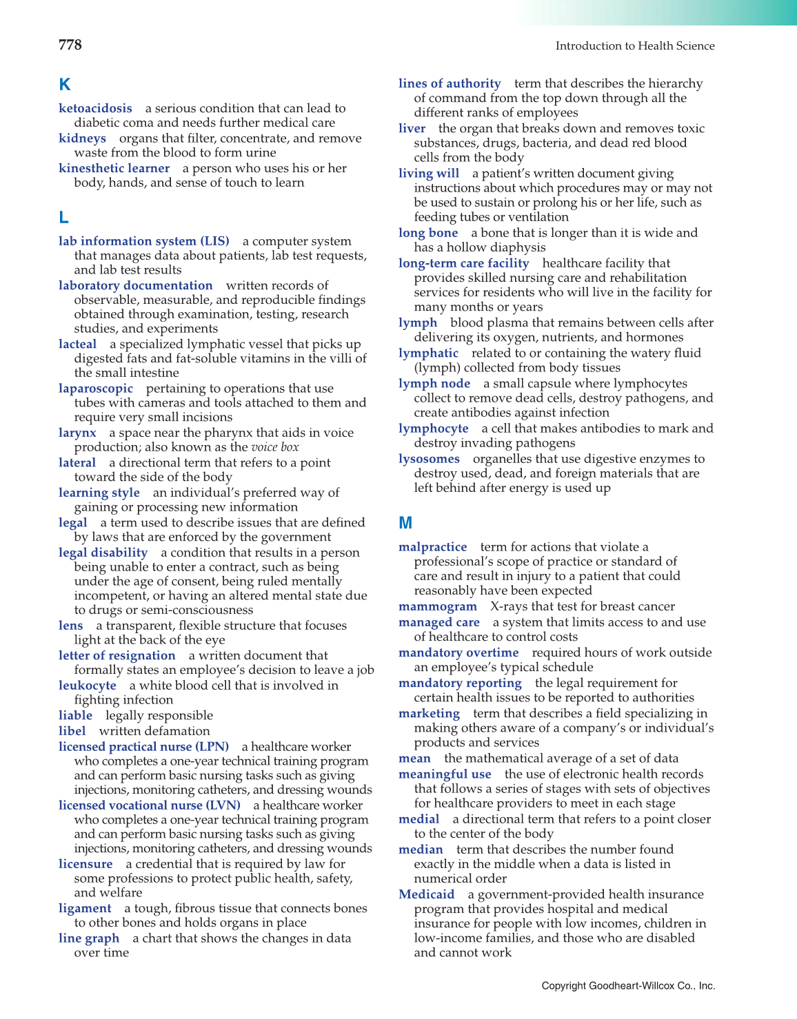 Introduction to Health Science: Pathways to Your Future, 1st Edition page 778