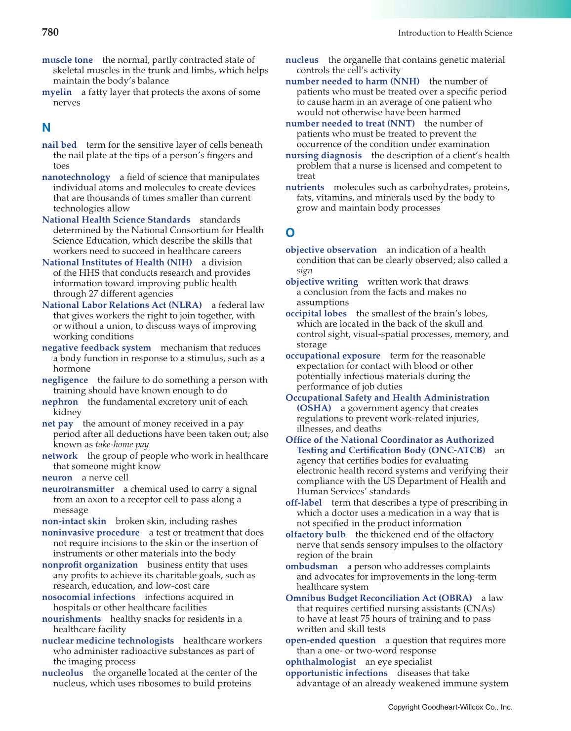 Introduction to Health Science: Pathways to Your Future, 1st Edition page 780