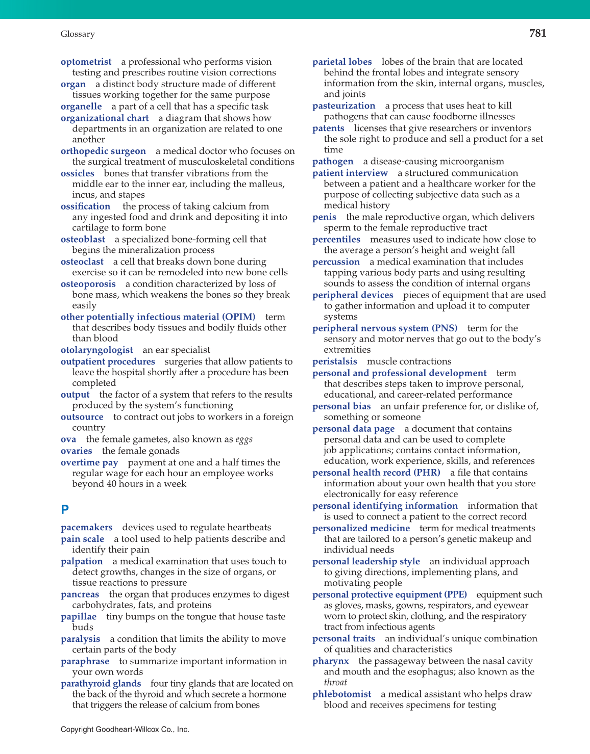 Introduction to Health Science: Pathways to Your Future, 1st Edition page 781