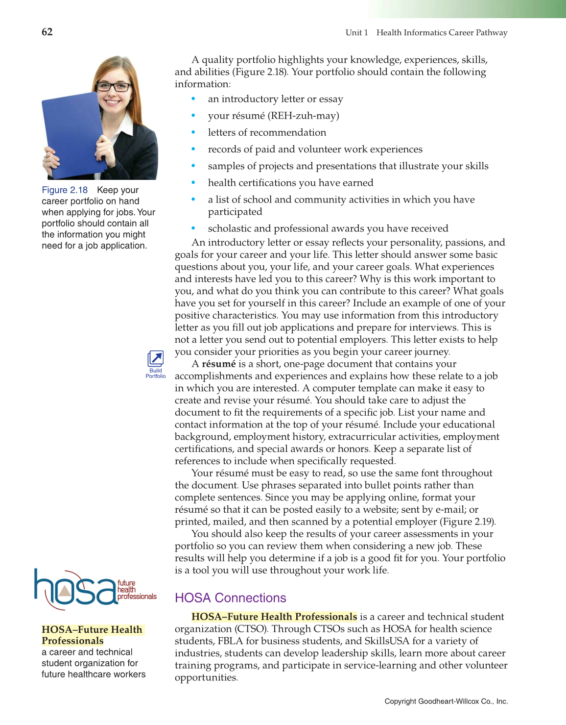 Introduction to Health Science: Pathways to Your Future, 1st Edition page 62