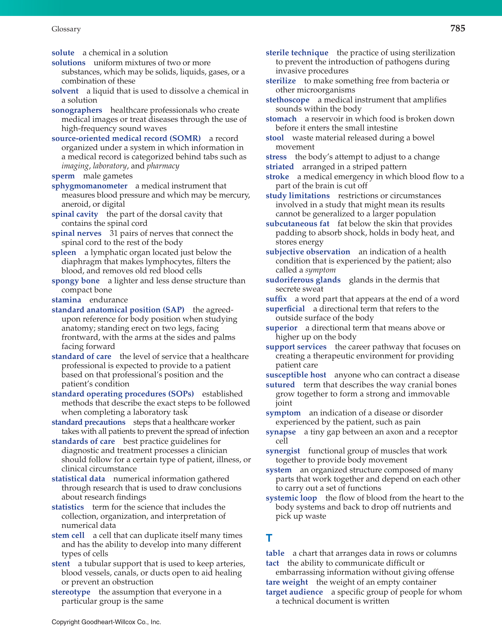 Introduction to Health Science: Pathways to Your Future, 1st Edition page 785