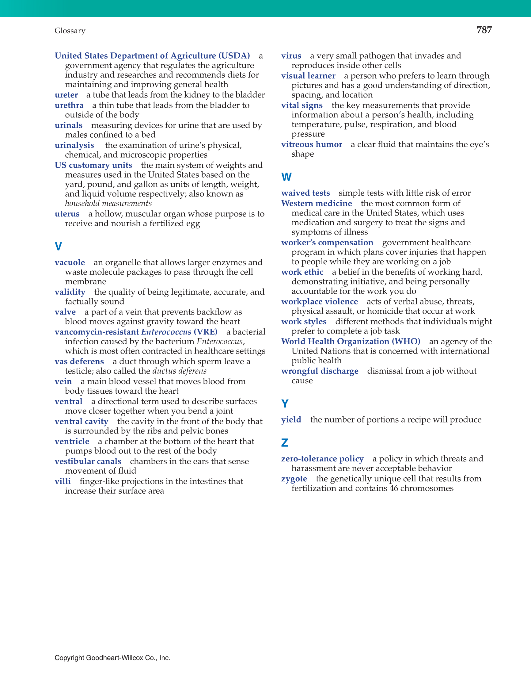 Introduction to Health Science: Pathways to Your Future, 1st Edition page 787