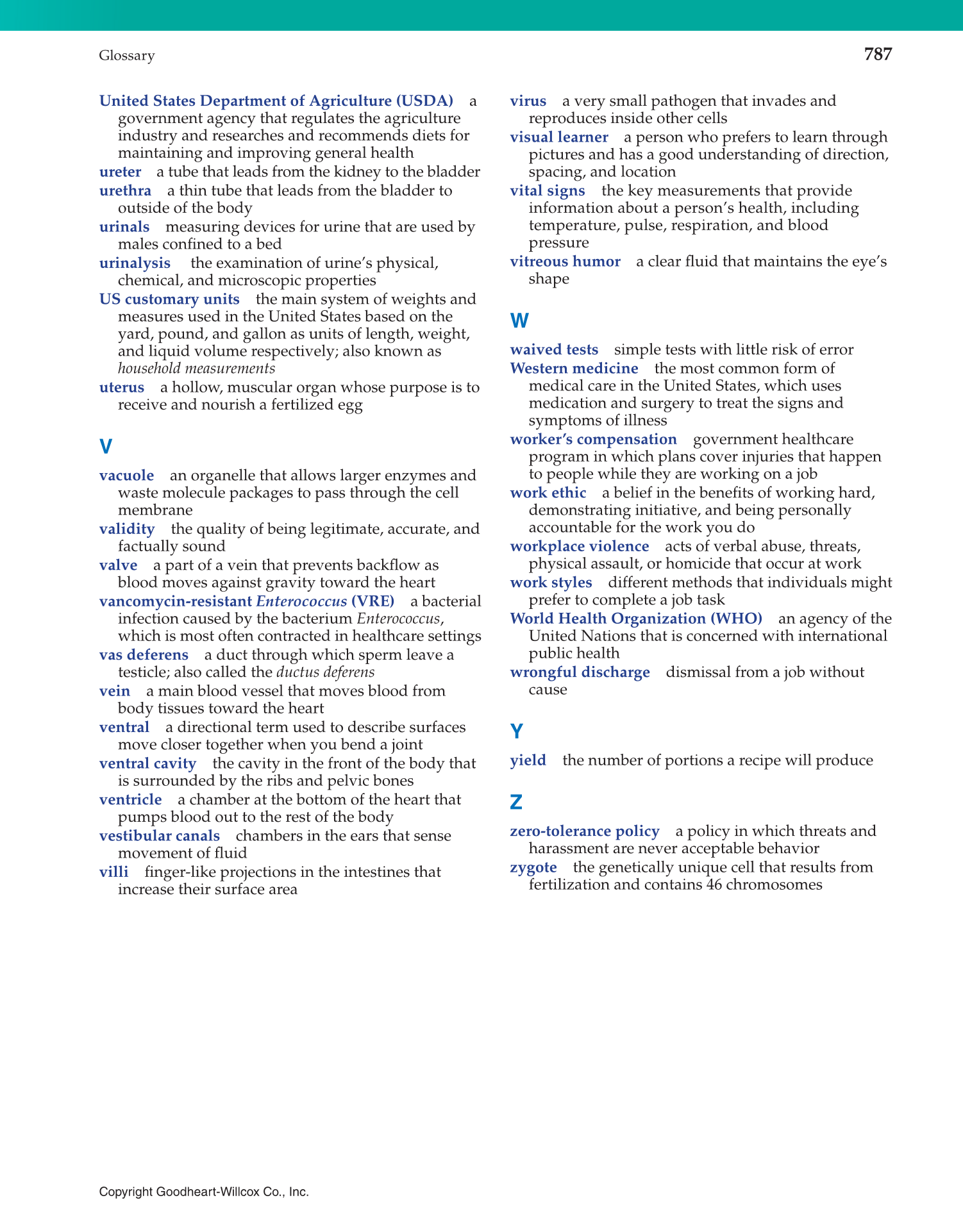 Introduction to Health Science: Pathways to Your Future, 1st Edition page 787
