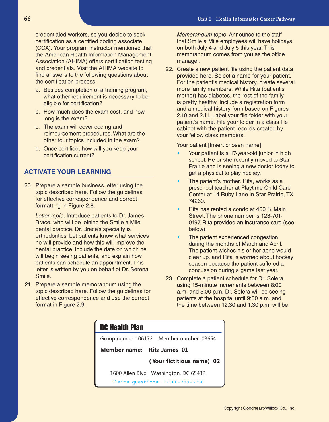 Introduction to Health Science: Pathways to Your Future, 1st Edition page 66