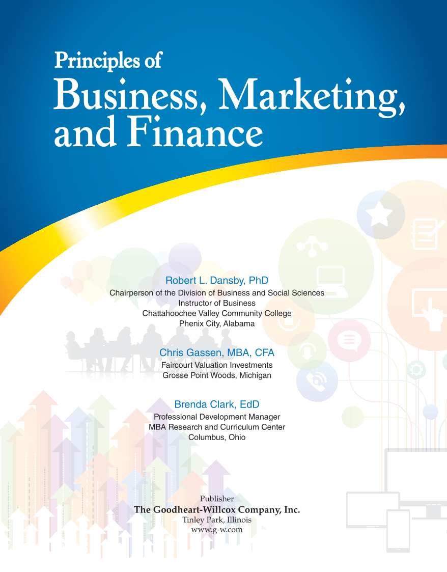 Principles of Business, Marketing, and Finance, 1st Edition page i