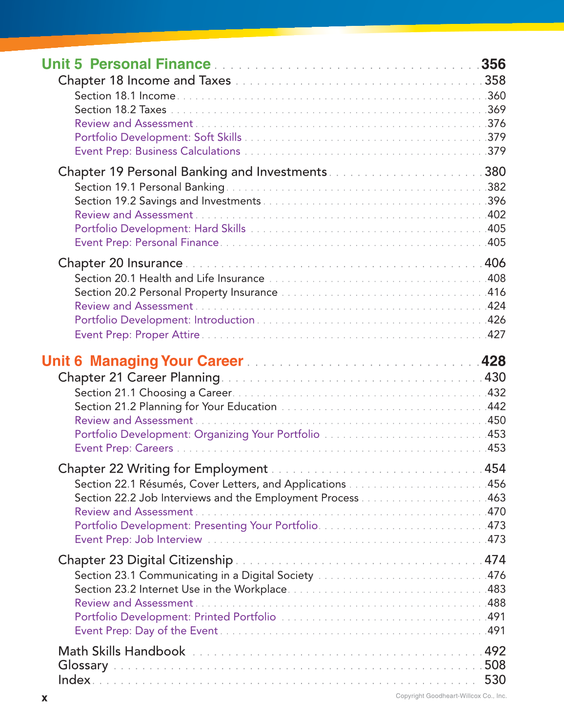 Principles of Business, Marketing, and Finance, 1st Edition page x