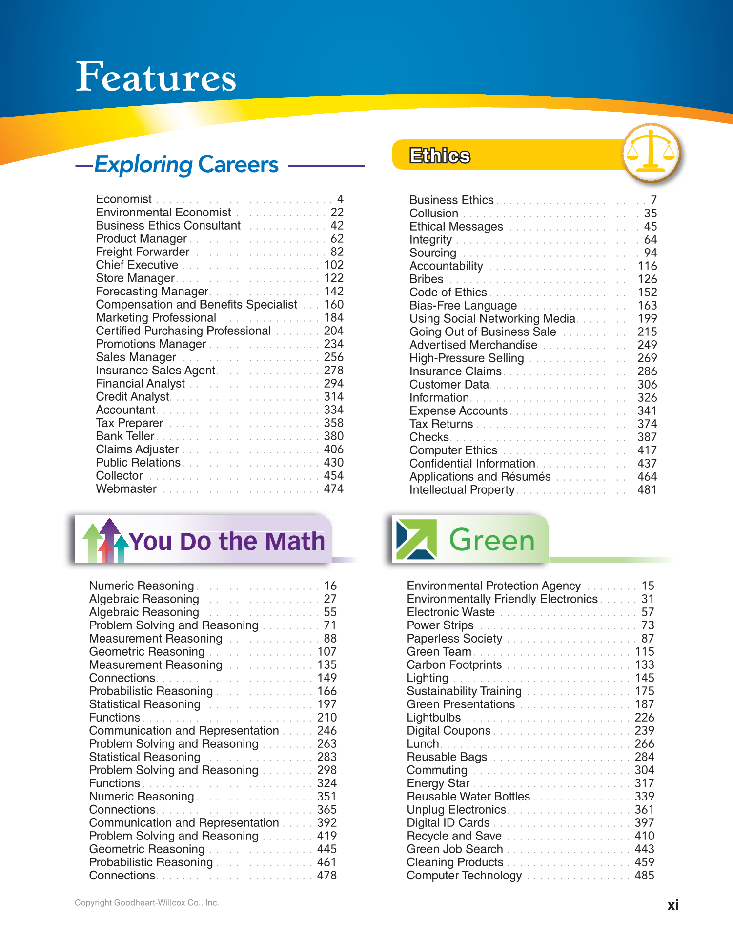 Principles of Business, Marketing, and Finance, 1st Edition page xi