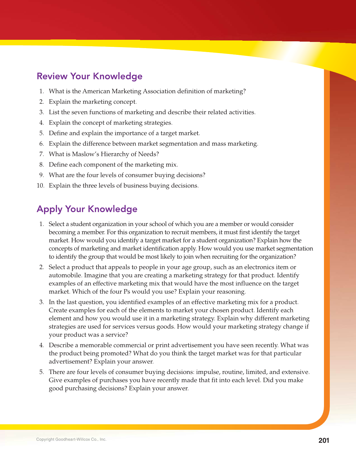 Principles of Business, Marketing, and Finance, 1st Edition page 201