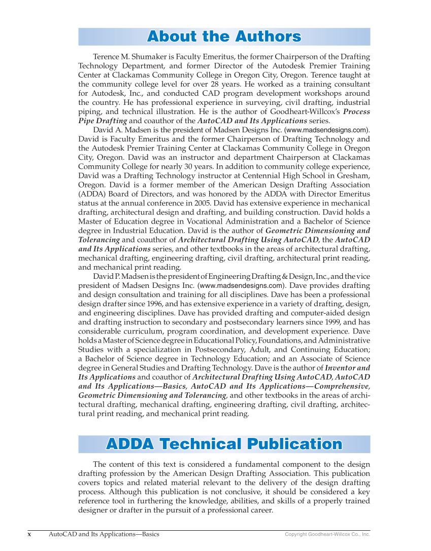 AutoCAD and Its Applications—Comprehensive 2018, 25th Edition page x