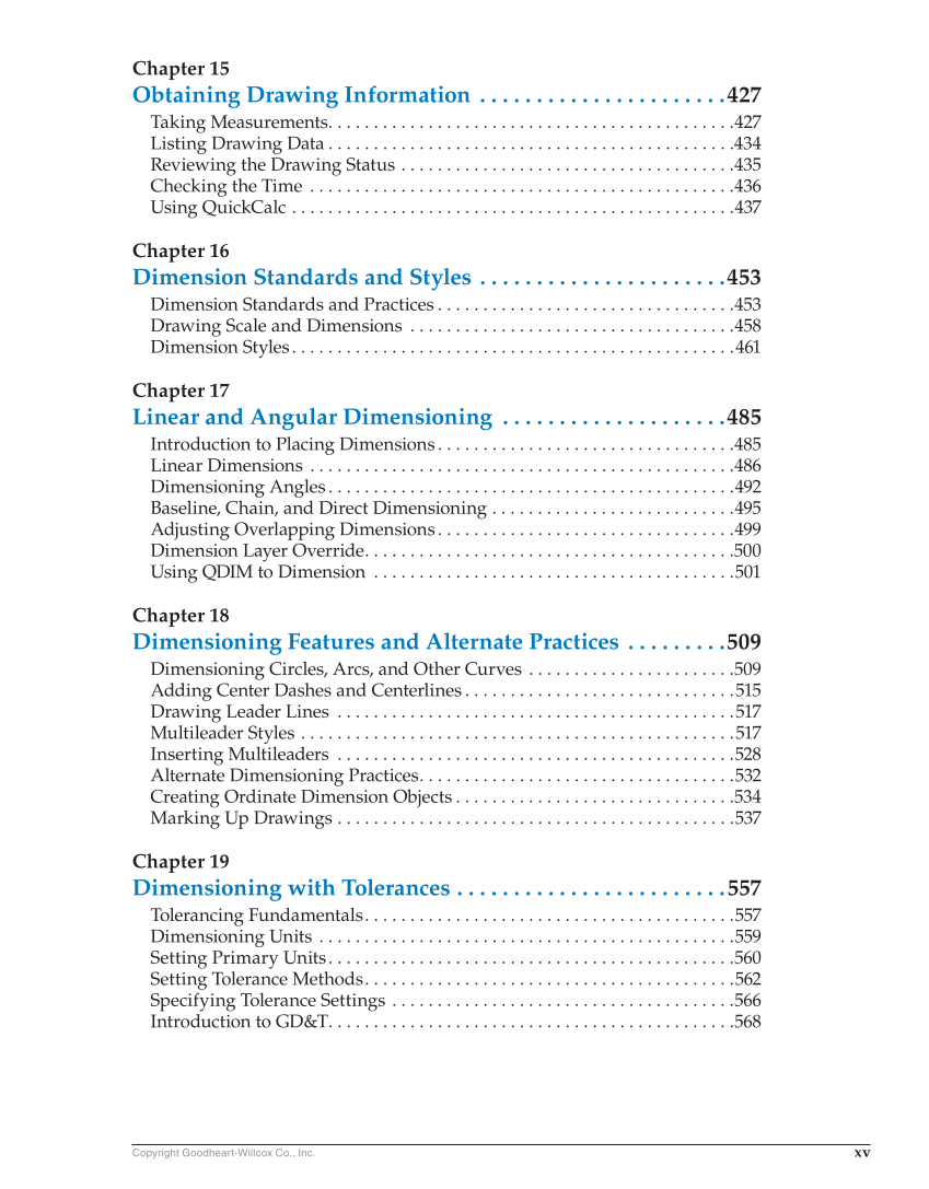 AutoCAD and Its Applications—Comprehensive 2018, 25th Edition page xv