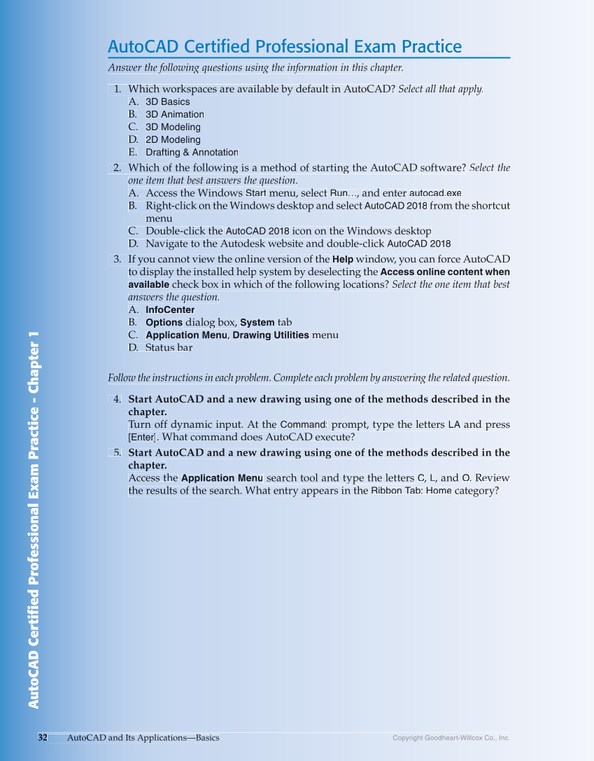 AutoCAD and Its Applications—Comprehensive 2018, 25th Edition page 32