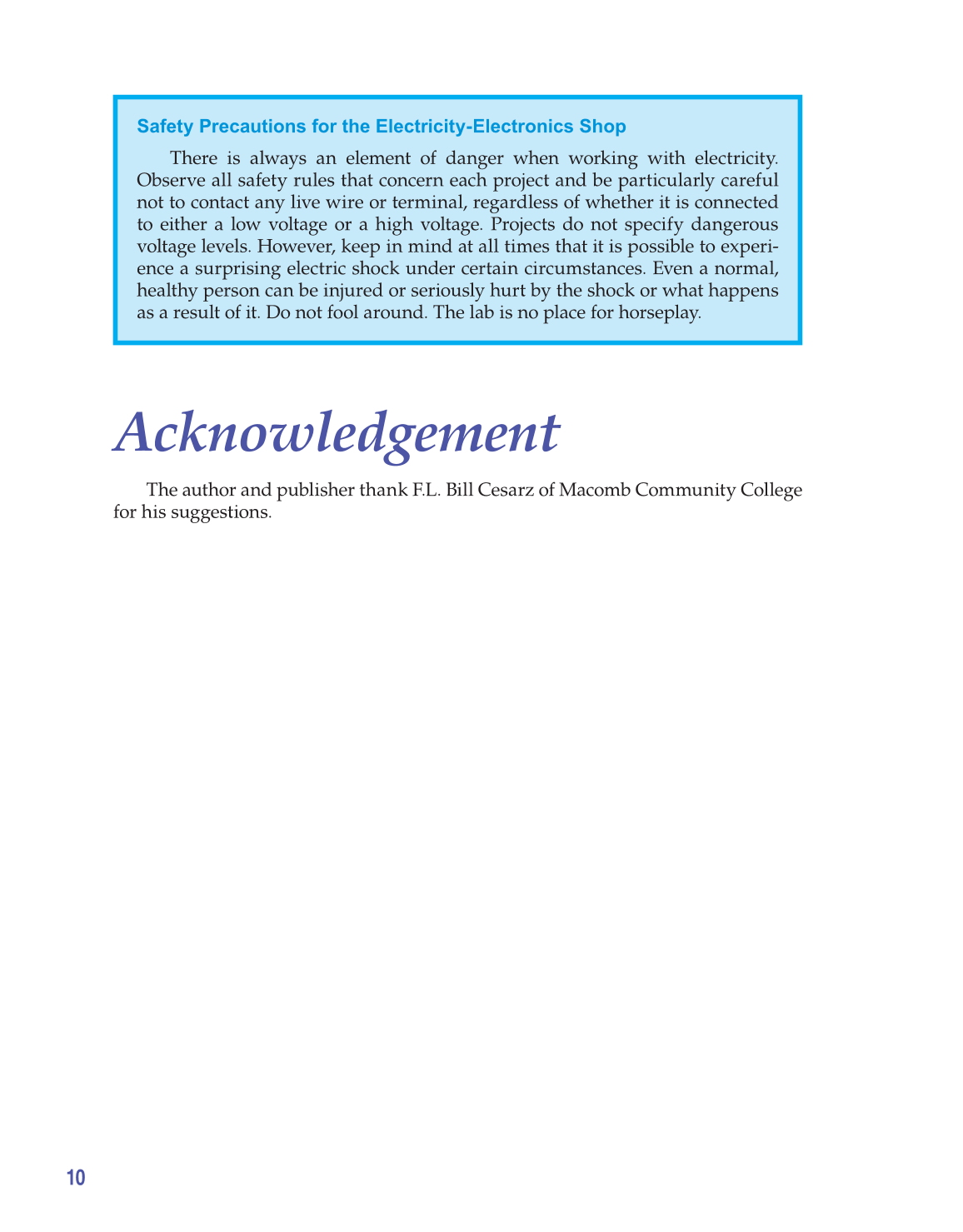 Electricity and Basic Electronics, 8th Edition page 10