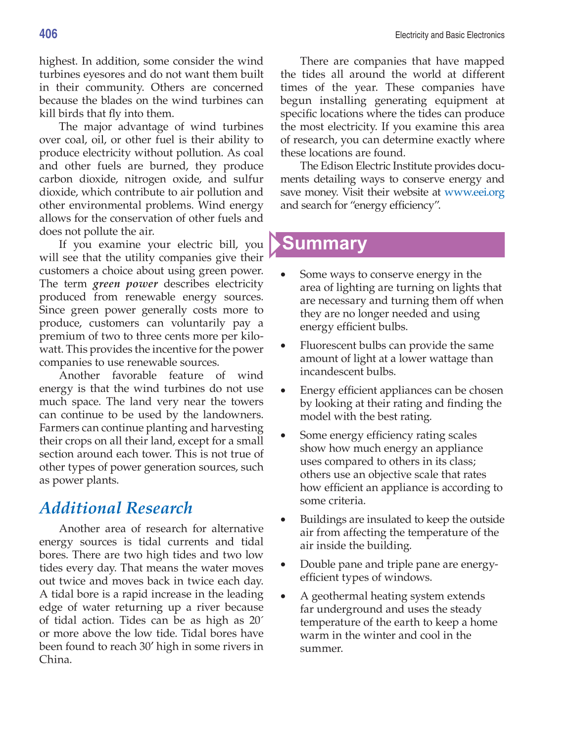 Electricity and Basic Electronics, 8th Edition page 406