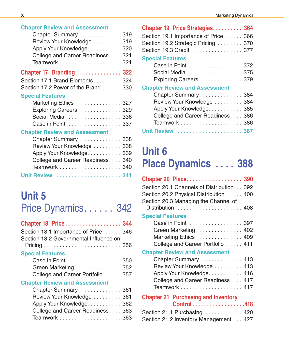 Marketing Dynamics, 3rd Edition page X