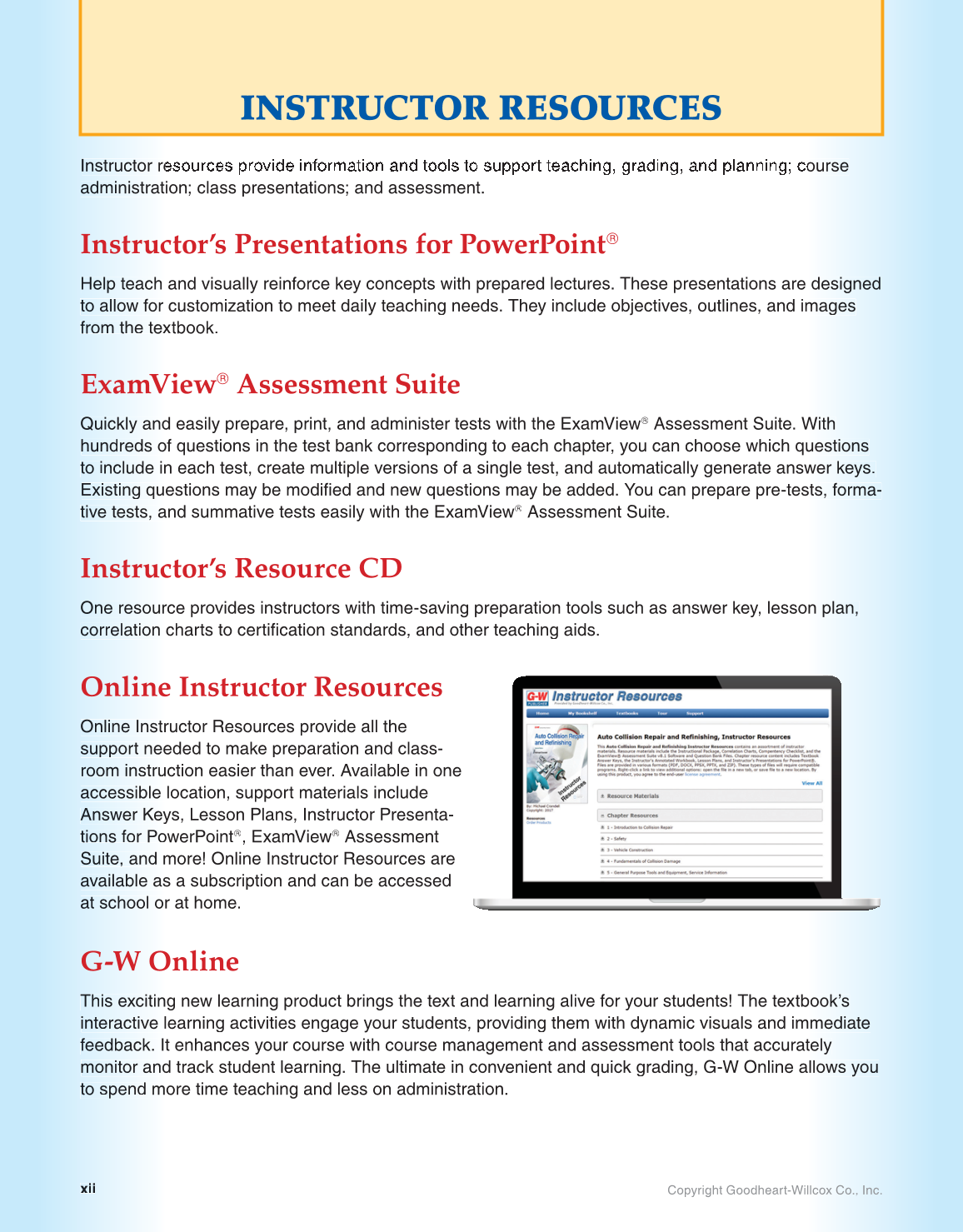 Auto Collision Repair and Refinishing, 2nd Edition page xii