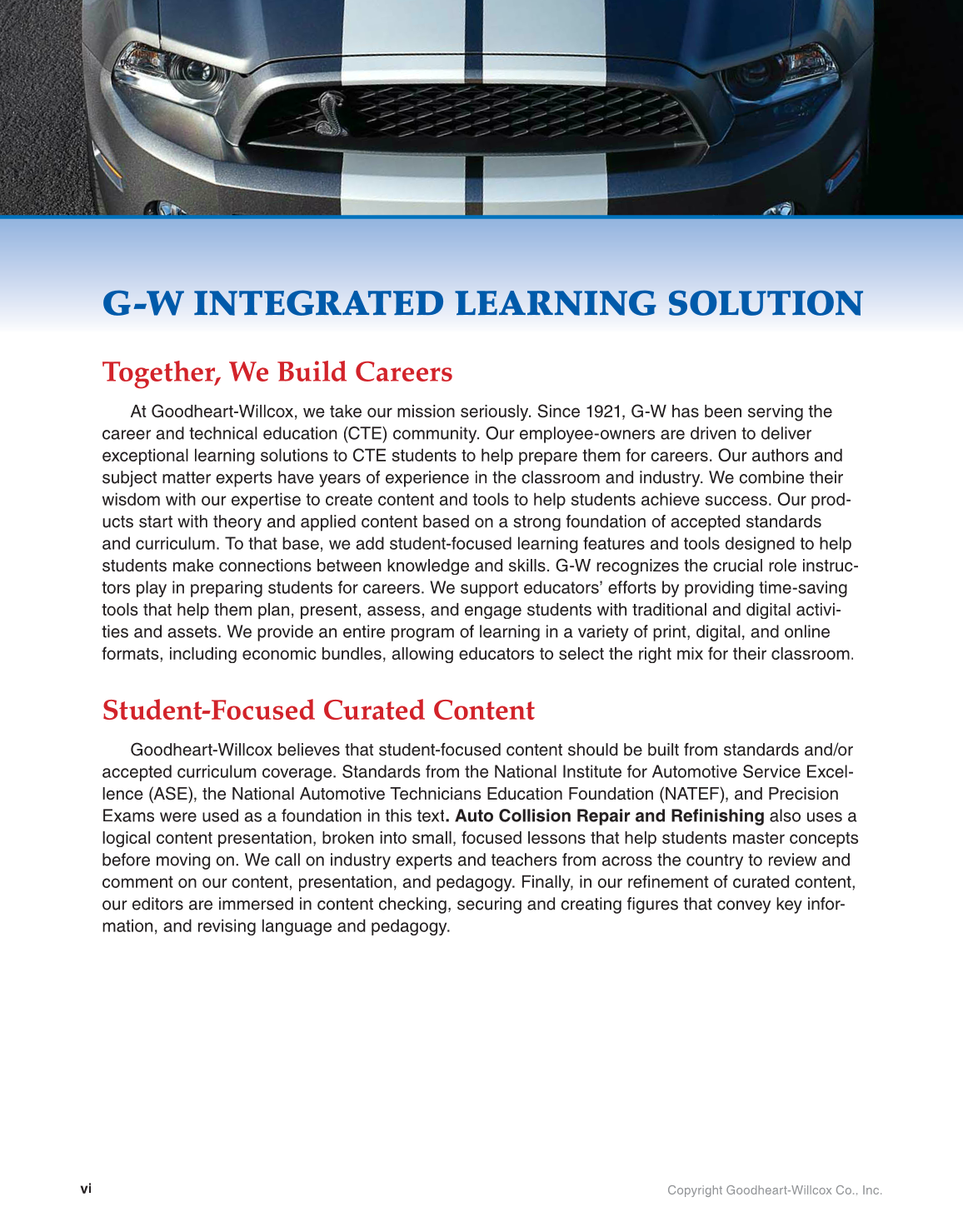 Auto Collision Repair and Refinishing, 2nd Edition page vi