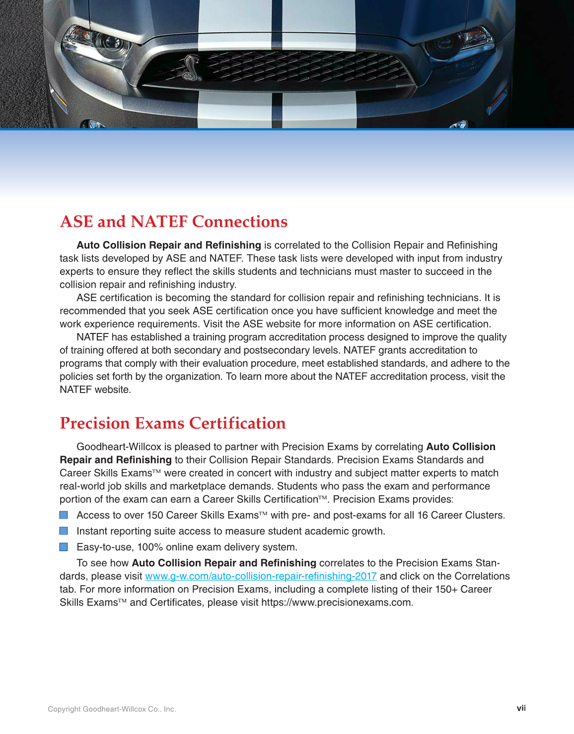 Auto Collision Repair and Refinishing, 2nd Edition page vii