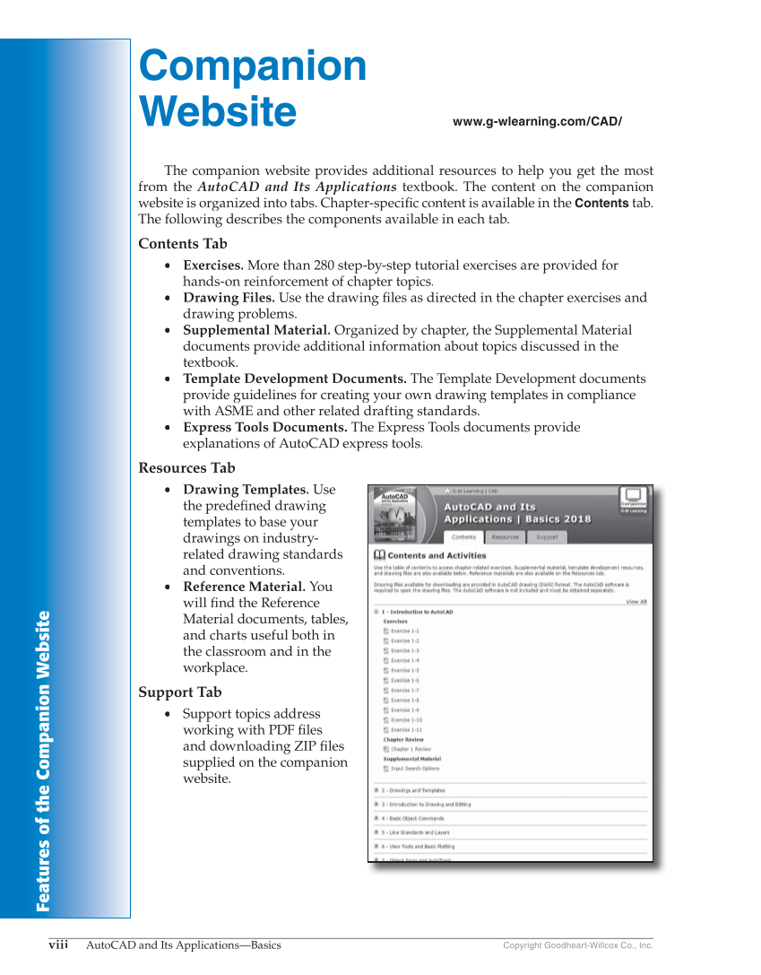 AutoCAD and Its Applications—Basics 2018, 25th Edition page viii
