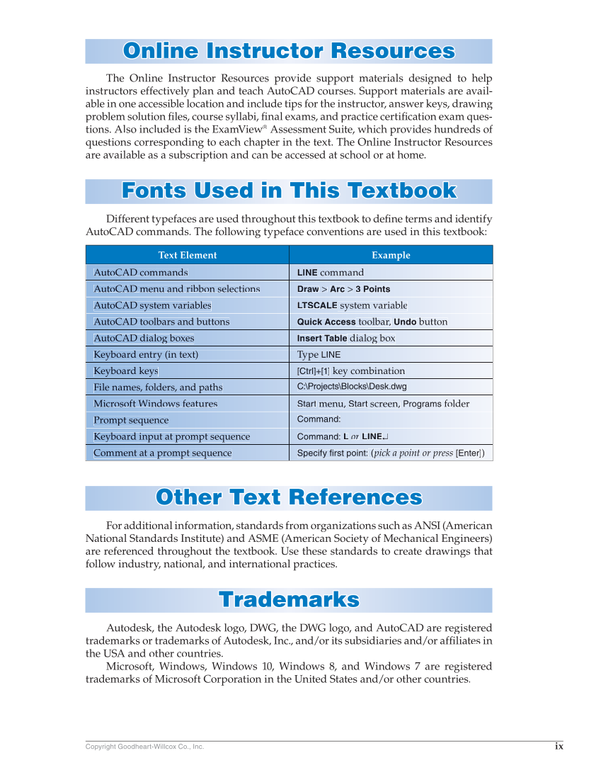 AutoCAD and Its Applications—Basics 2018, 25th Edition page ix