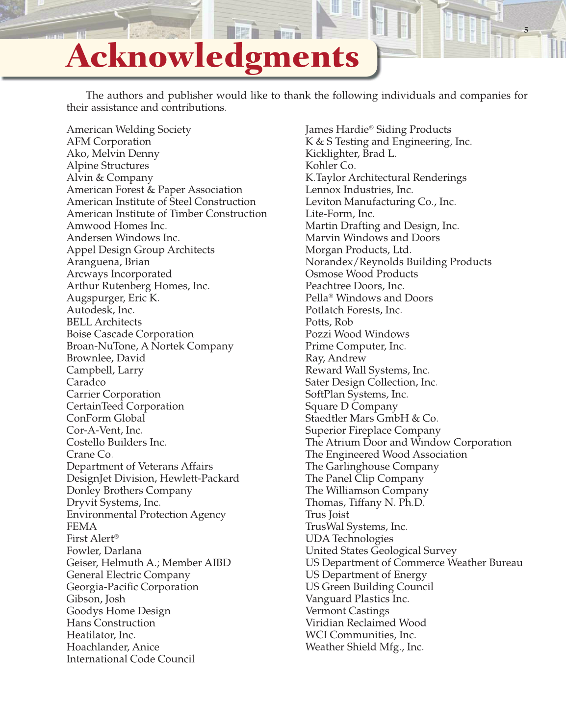 Architecture: Residential Drafting and Design, 11th Edition page 5