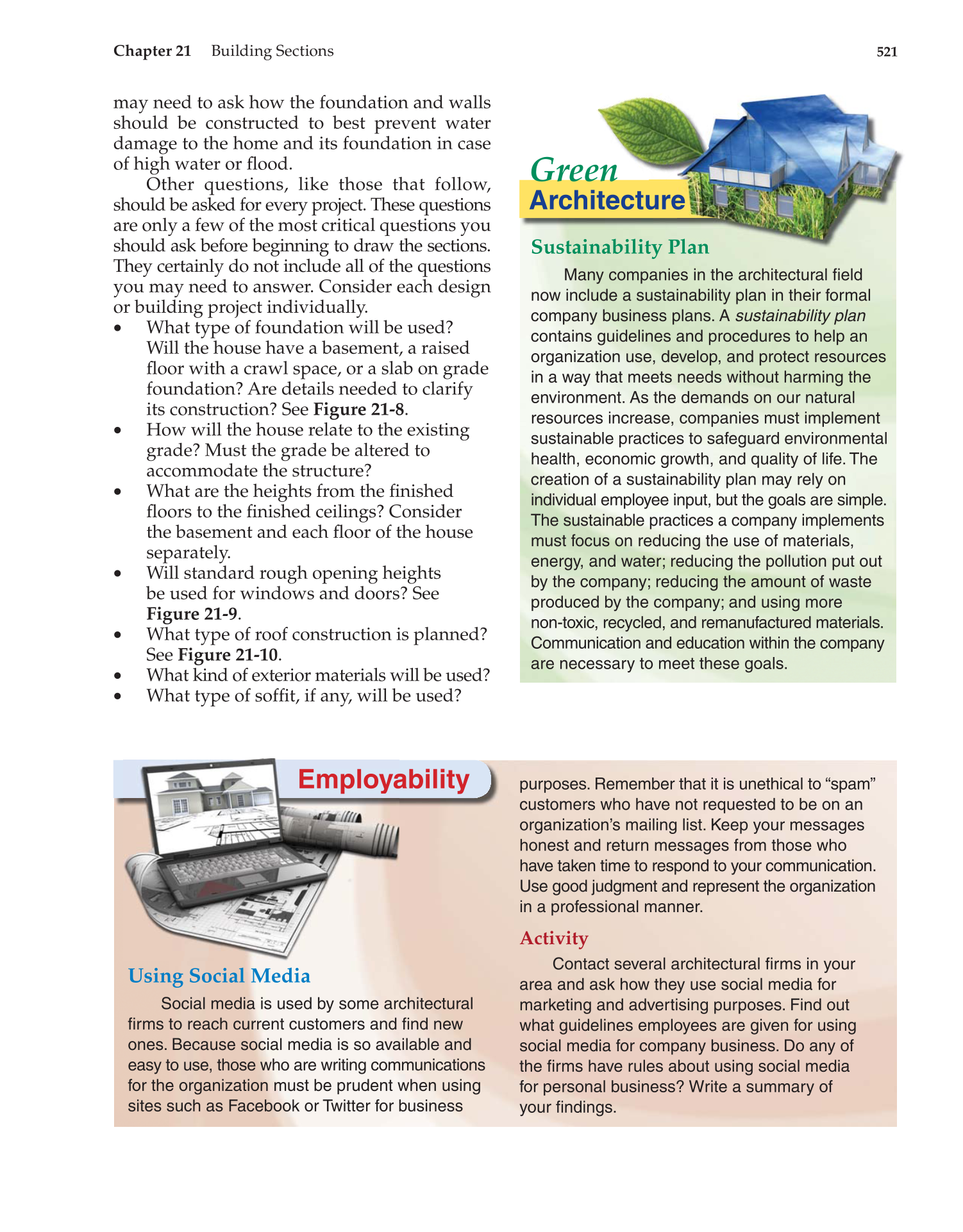 Architecture: Residential Drafting and Design, 11th Edition page 521