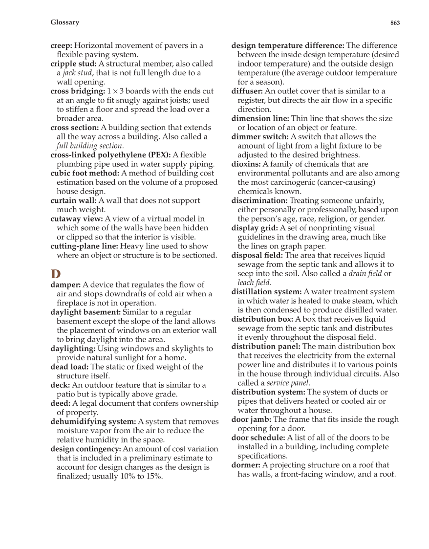 Architecture: Residential Drafting and Design, 11th Edition page 863