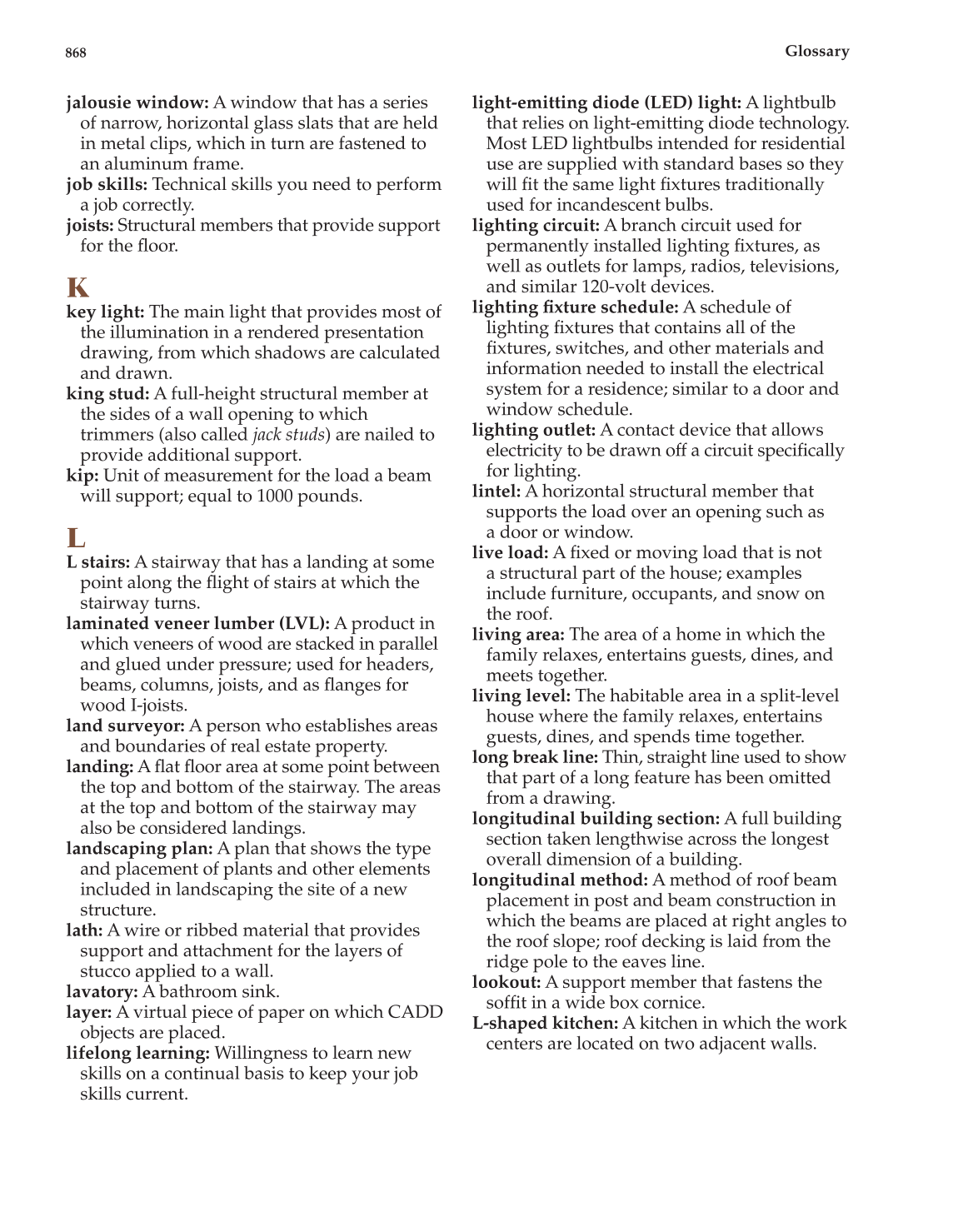 Architecture: Residential Drafting and Design, 11th Edition page 868