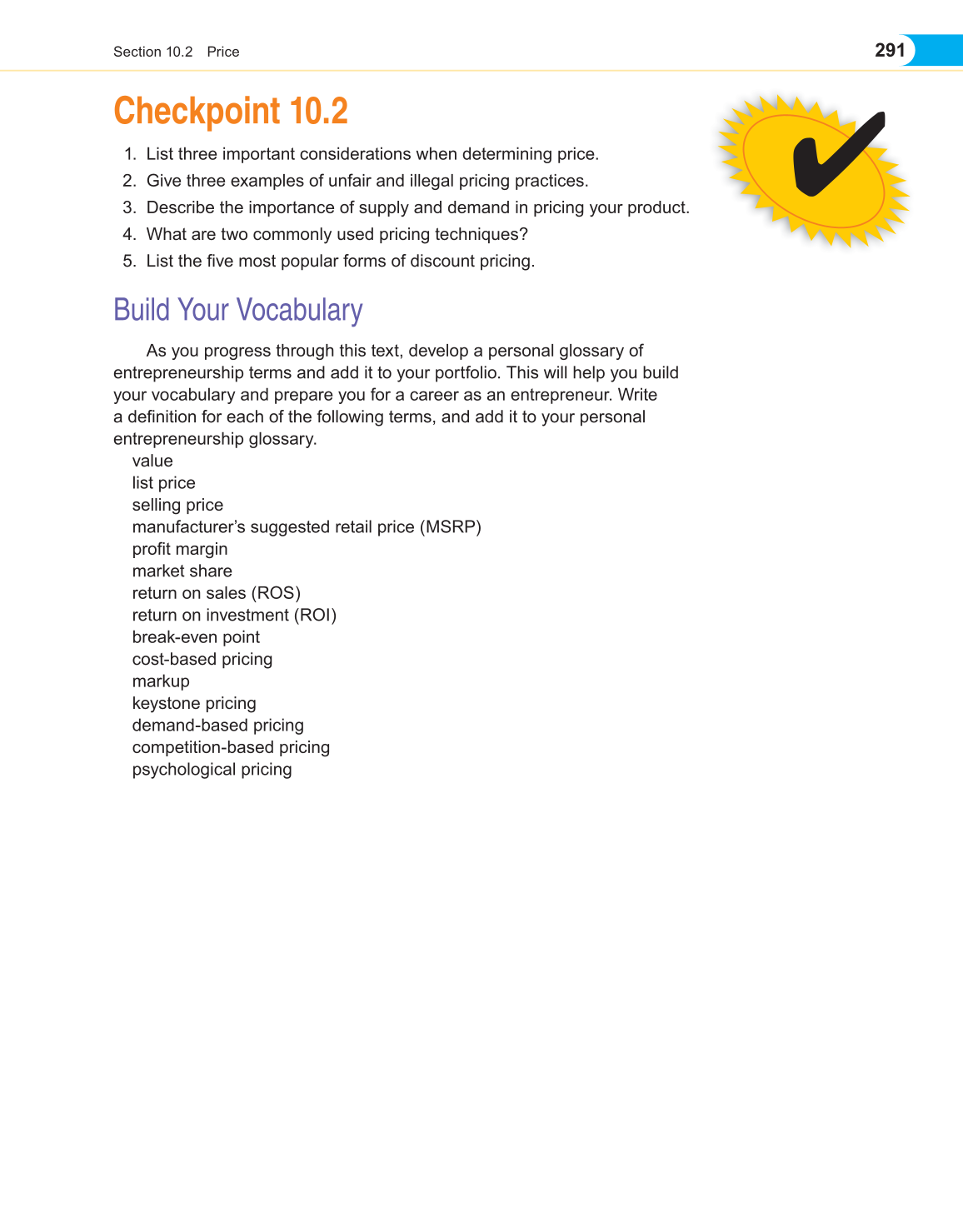 Entrepreneurship, 1st Edition page 291