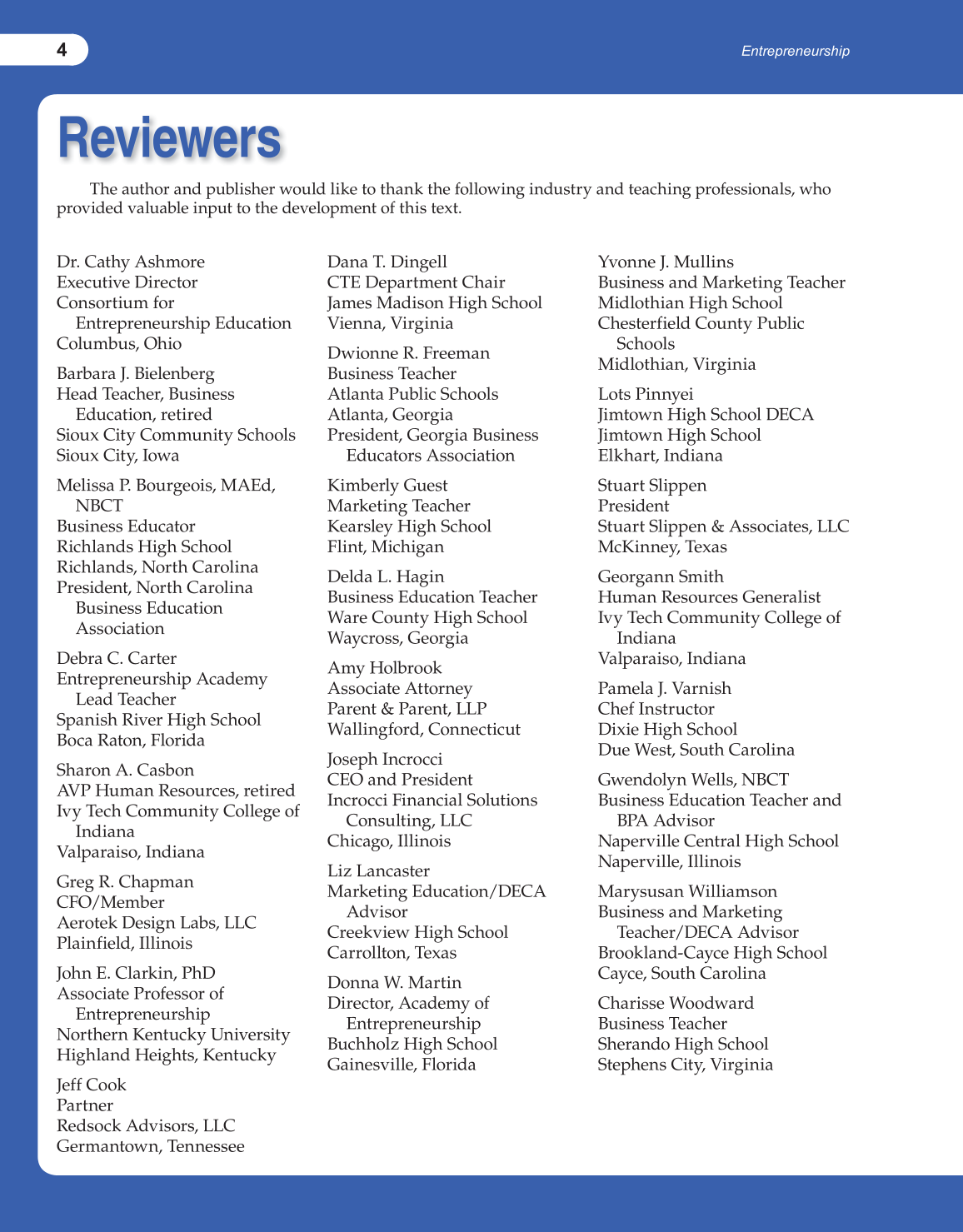 Entrepreneurship, 1st Edition page 4