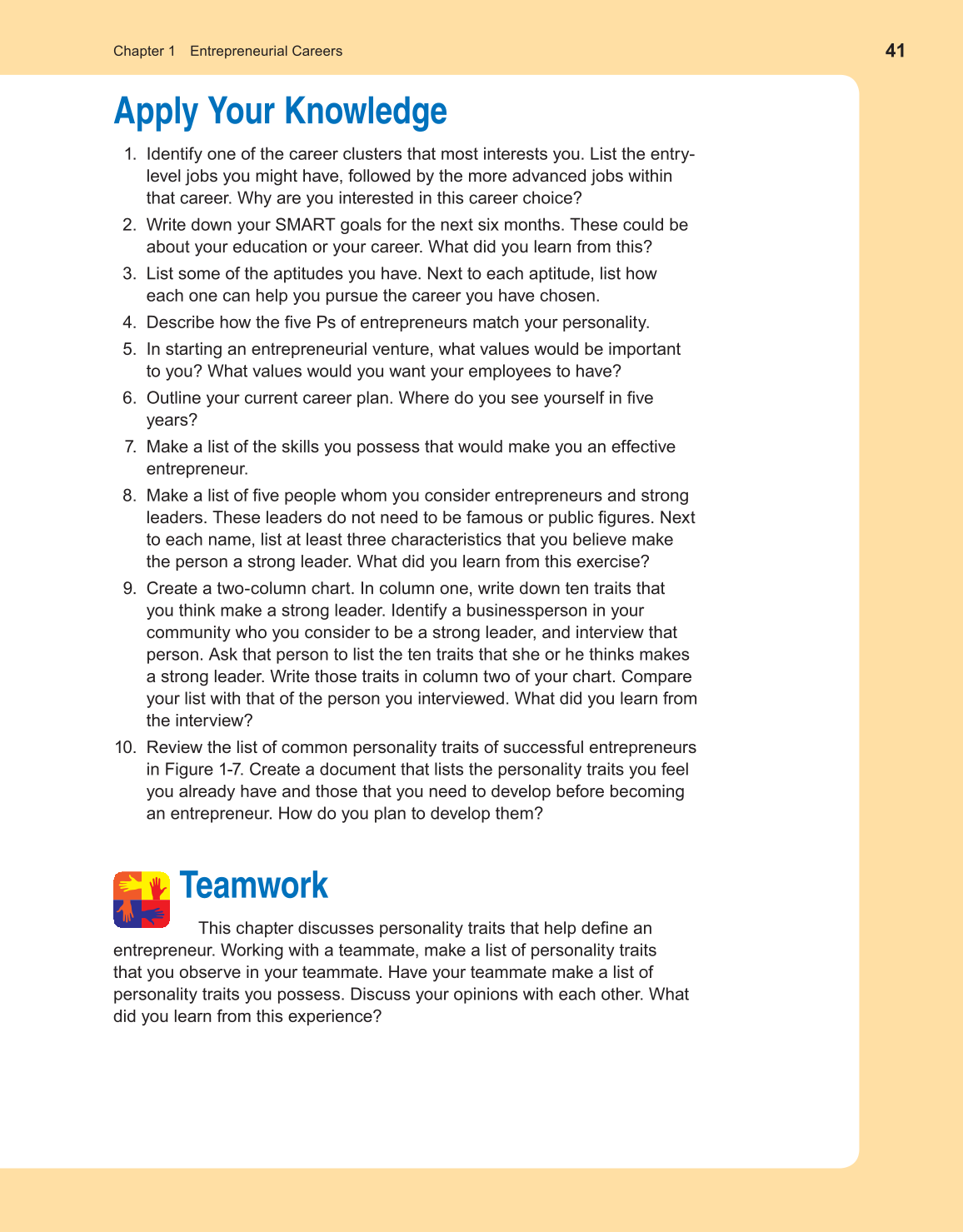 Entrepreneurship, 1st Edition page 41