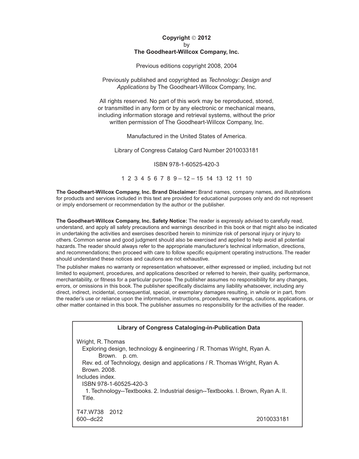 Exploring Design, Technology, &amp; Engineering, 3rd Edition page 2