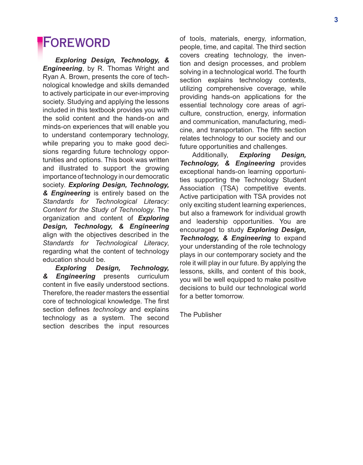 Exploring Design, Technology, &amp; Engineering, 3rd Edition page 3