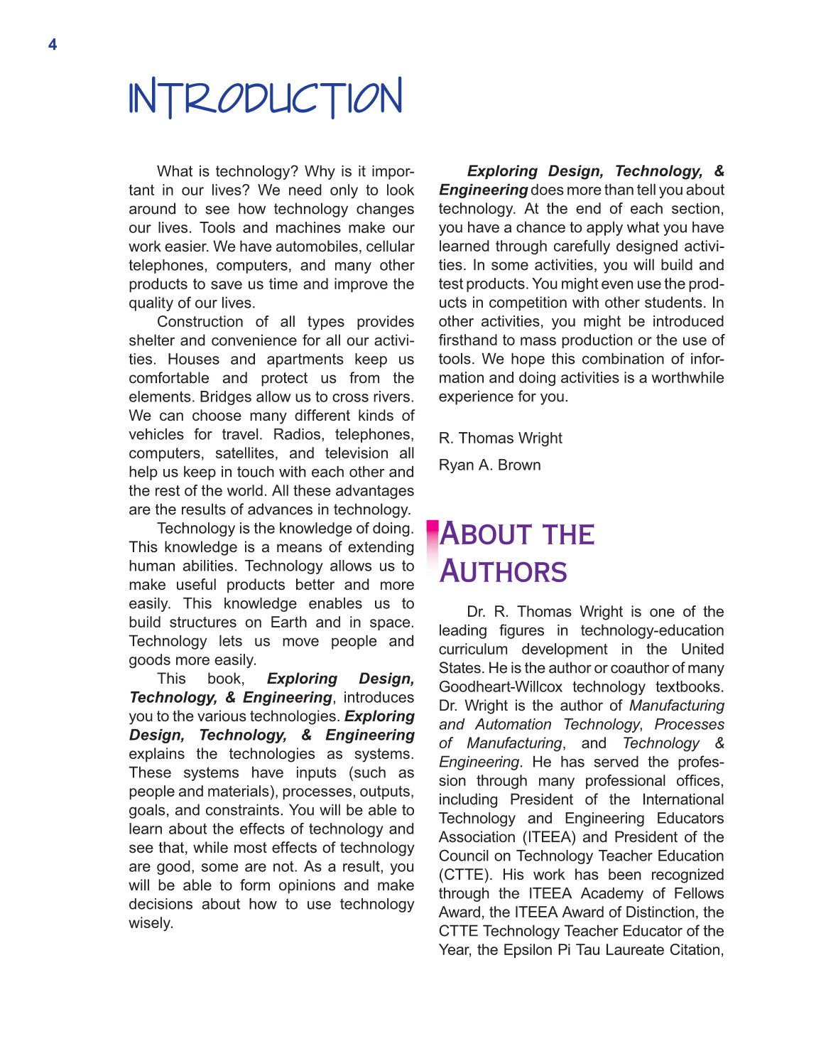 Exploring Design, Technology, &amp; Engineering, 3rd Edition page 4