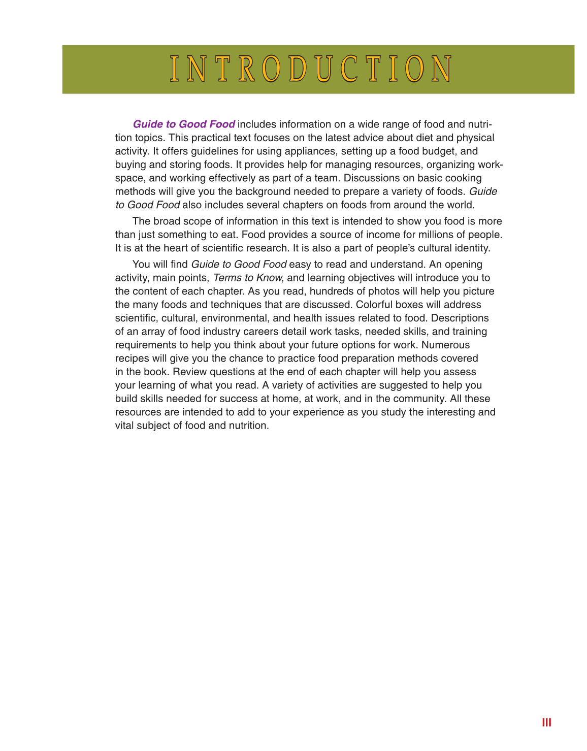 Guide to Good Food, 13th Edition page III