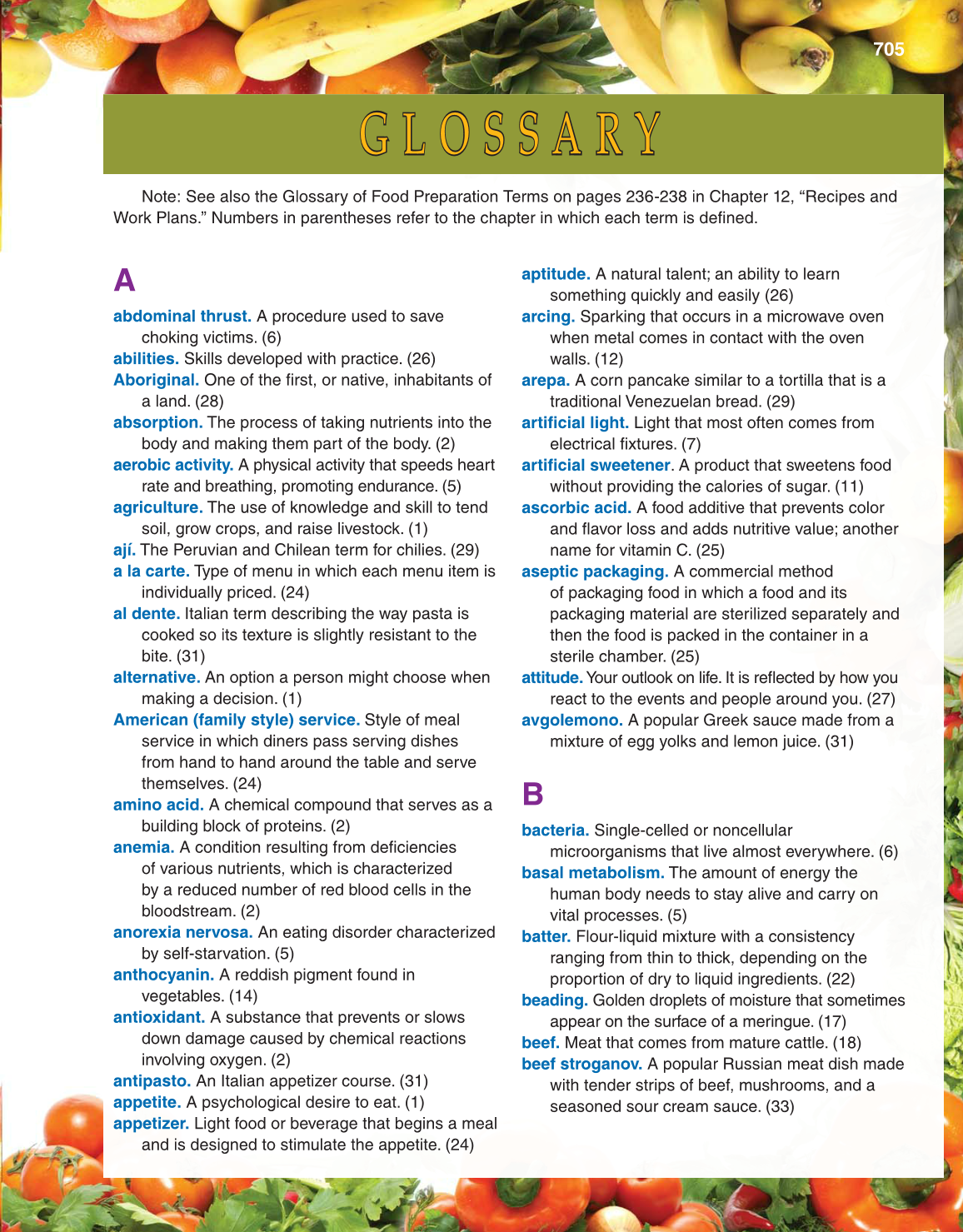 Guide to Good Food, 13th Edition page 705