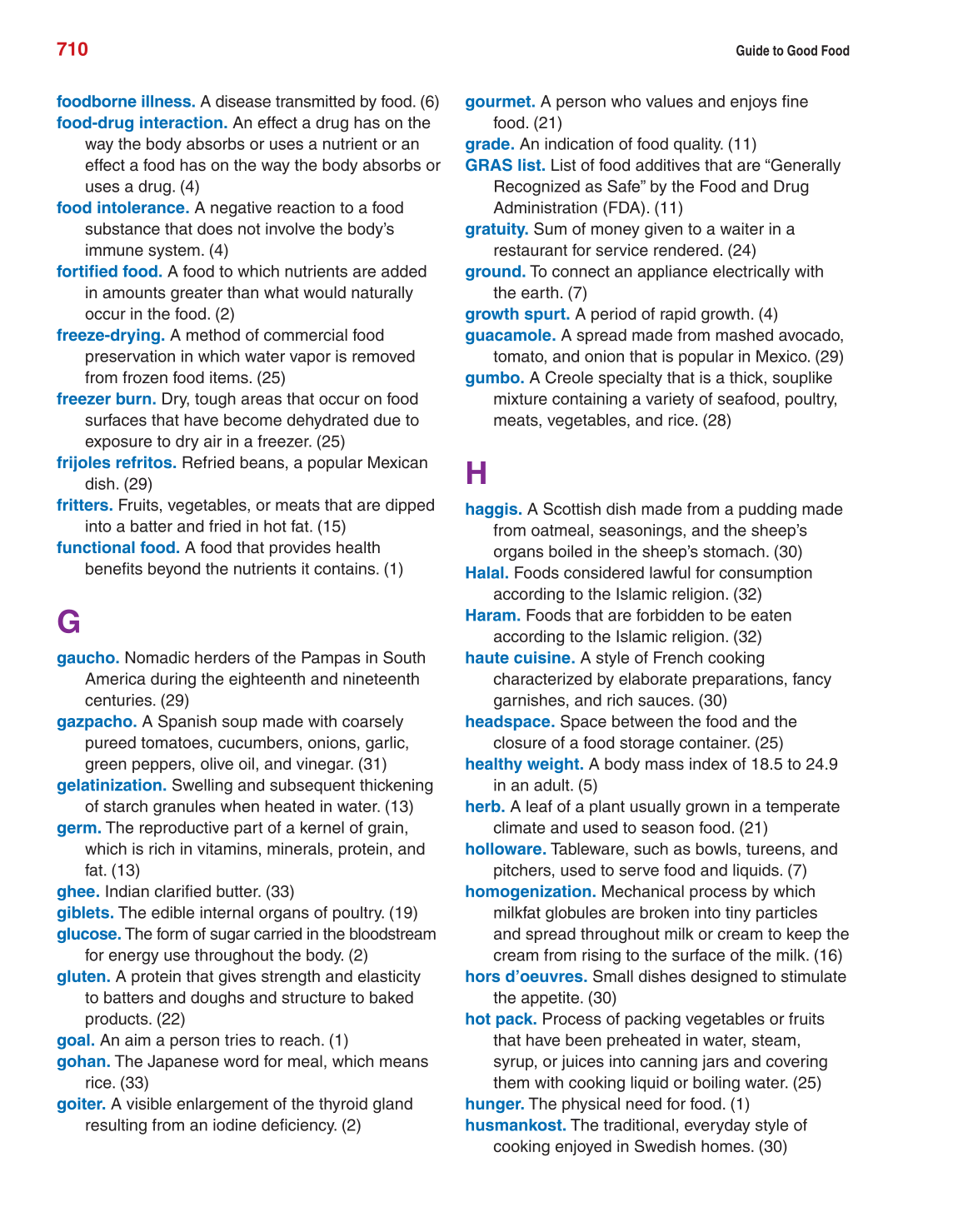 Guide to Good Food, 13th Edition page 710