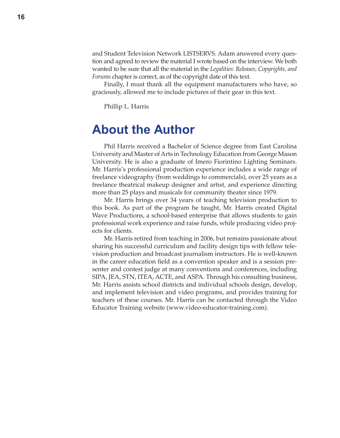 Television Production &amp; Broadcast Journalism, 2nd Edition page 16