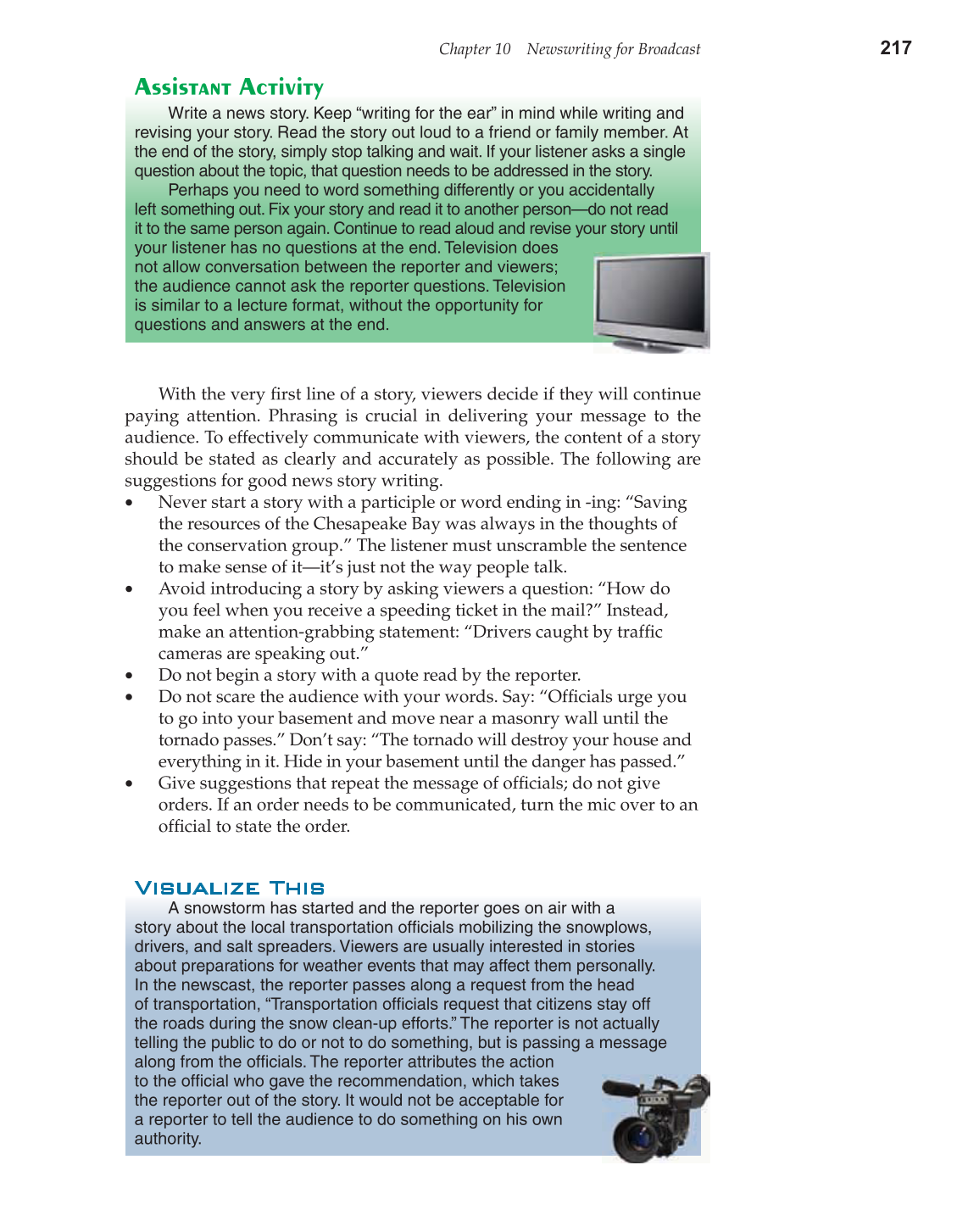 Television Production &amp; Broadcast Journalism, 2nd Edition page 217